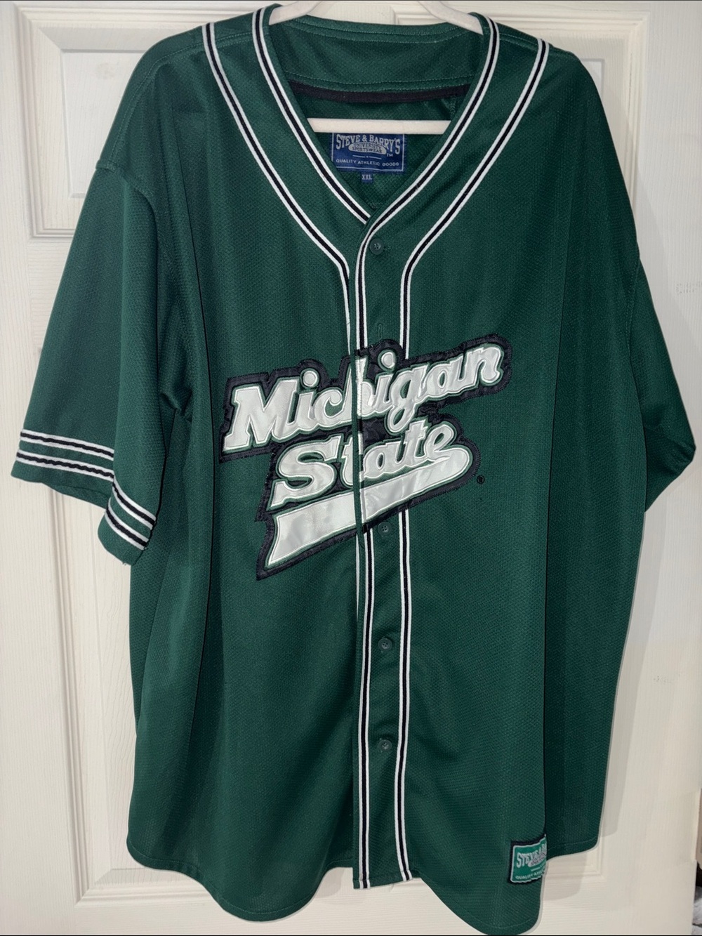 Steve & Barry's Michigan State Green and White Baseball Jersey